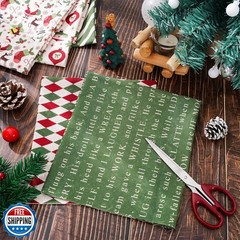 12Pcs Christmas Cotton Fabric Bundles Xmas Plaid Stripe Snowflake Gift Printe