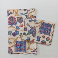 Lot of 2 Sewing Basket by Hoffman International Fabrics Cotton Fat Quarters