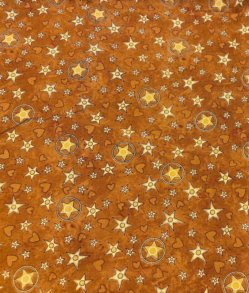 COWPOKES STARS & HEARTS COTTON FABRIC SMITH & MILLIGAN FOR AVLYN 1/2 YD X 42″ W