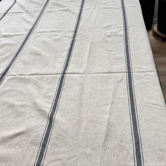 Grain Sack Fabric 56 x 105.5″ Grayish Tan With Black Stripes