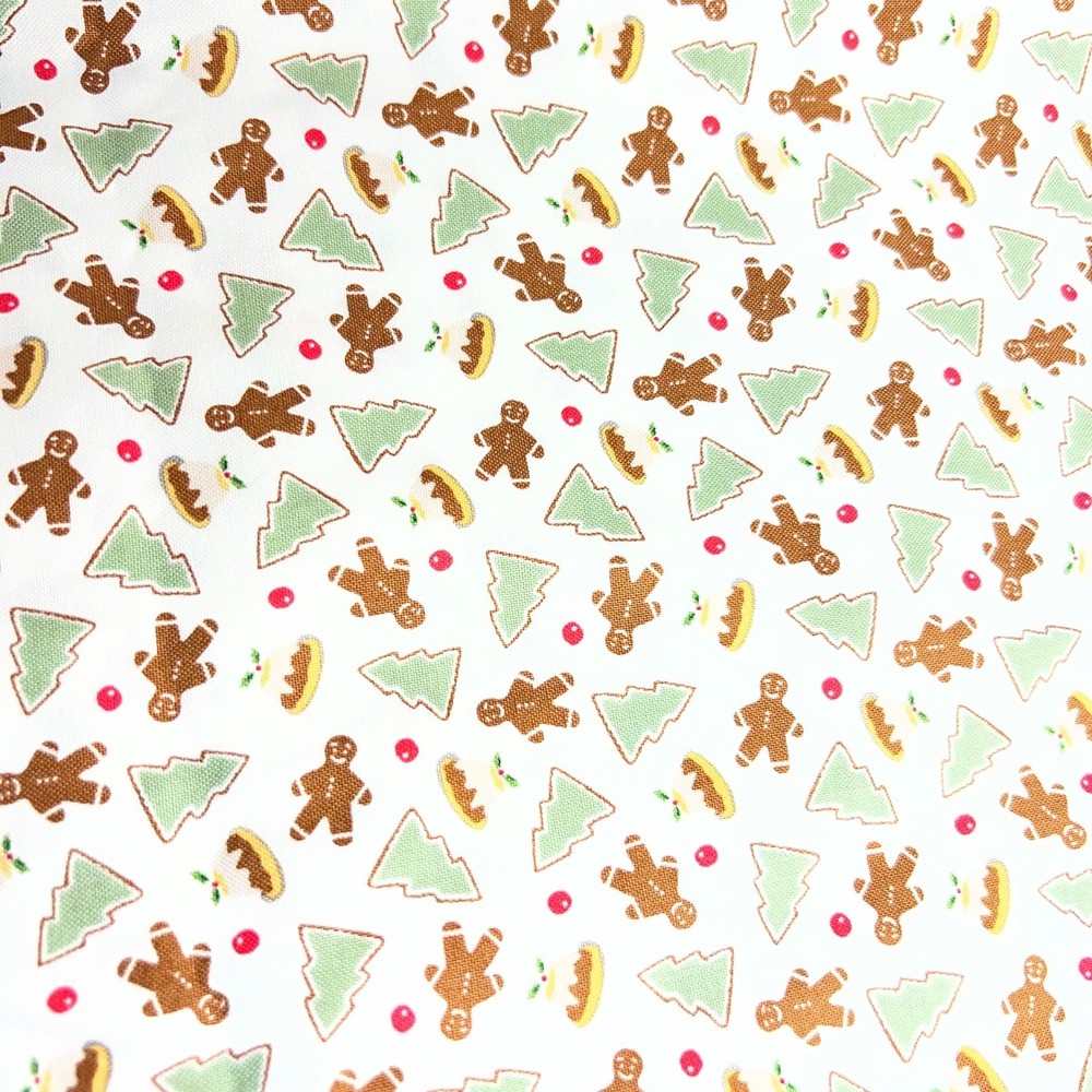 Connecting Threads Gingerbread & Holly Cotton Fabric 44x1yd Christmas N7141