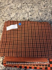 Orange And Black Fabric Plaids And Lines 8 Different Pieces