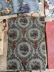 3.5 Lb Bag of Various Vintage Upholstery Chair Fabric Quilting Great Patterns