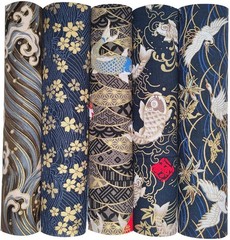 5PCS Cotton Pattern Fabric Fabric Bundles Small Flower Pattern Japanese Style Fa