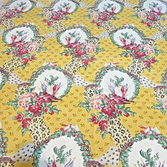 Brunschwig & Fils Out of Africa Fabric 2 Pcs Cotton Yellow Leopard Floral READ