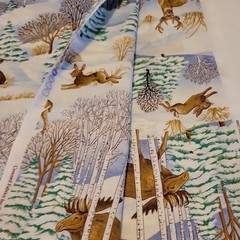 Concord Fabrics Allover Winter Wildlife Print Cotton Fabric 3 1/2 yards X 44″