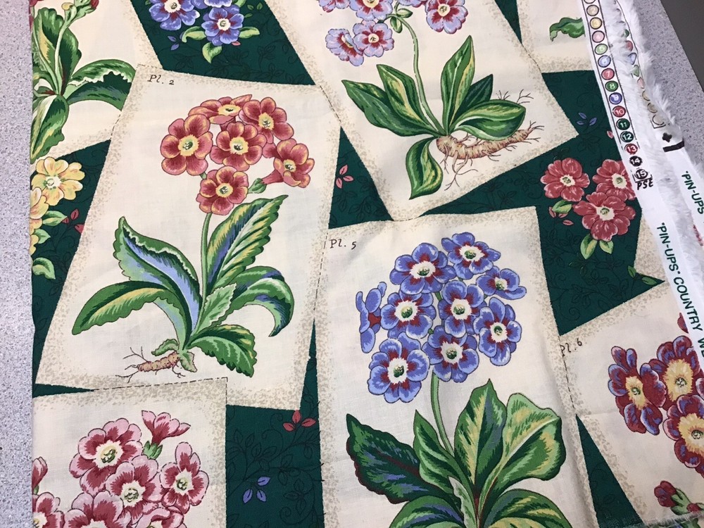 Waverly Pin Ups Country Weekend Collection Floral Fabric Material 1-1/4 Yards