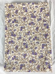 36″x44″ Peter Pan Fabrics Little Purple Flowers on Beige 1 Yard Cotton Fabric