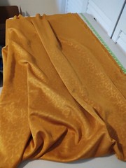 Copper jacquard double-knit medium weight apparel fabric