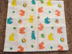 Vintage Bunnyland II Hospital Property Nursery Baby Blanket UNUSED FABRIC-CUTE!!