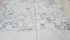 Michael Miller Color Me “SPACE ADVENTURE” Cotton Fabric Panel 36″ X 45″ NEW