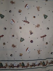 1995 Daisy Kingdom Fabric #26022 Christmas Double Border, Past & Present 1 Yard