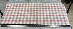 VTG 70’s Geometric Generic Remnant Red Black Grey Square Pattern 1 Yd Cotton Bld