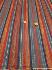 Vintage Southwestern Stripe Upholstery Fabric 55″x4Yd Woven Cotton Boho Craft…