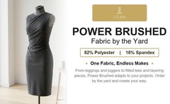 Power Brushed Jersey Fabric by the Yard 4-Way Stretch 250 GSM Poly Spandex Knit