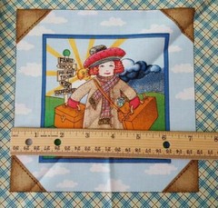 Mary Engelbreit Fabric Retro Travel Vacation Patchwork Quilt Block Coordinate LG