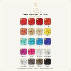 LITLOOK Rayon Jersey Slub Fabric by the Yard — 20 Colors