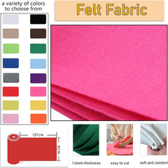 | Soft Felt Fabric | 36X54Inch | Felt by the Yard 1.4Mm Thick,1 Yard Acrylic & S