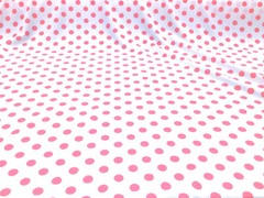Bullet Printed Liverpool Textured Fabric 4 way Stretch White Pink Polka Dot U20