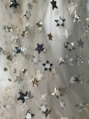 Soft Sequined Stars Tulle Lace Fabric for Weddings Tutu Dress Mantilla By Yard