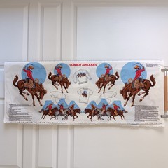 VIP Cranston Print Works Cowboy Appliques Cotton Panel 17″ x 44″