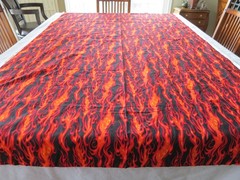Movin’ on Screen Print Fire Flames Print Design Craft Fabric, 66” x 42”