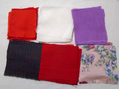 Lot (31 pcs) Mix Cut Craft Blocks, Squares, Rectangles Vintage Fabrics