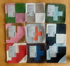 9 Alexander Girard rug samples textile maharam mid century modern coasters eames
