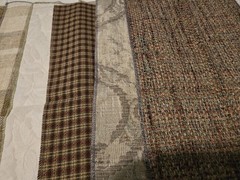 Lot Of 18 Upholstery Drapery Sample Fabric Neutral Colors Crafts Quilts 12″ X 26
