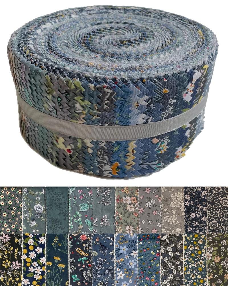 40 PCS Floral Jelly Roll Fabric Cotton PreCut Strips 2.5×44 Inch For Quilting
