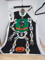 Vintage Halloween Skeleton & Mask Costume Cut & Sew Fabric Panel Child