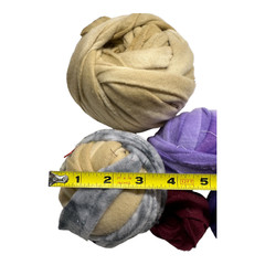 5 Fleece Fabric Rag Balls 13 oz Ready For Rugs Or Crafts Tan Purple Burgundy