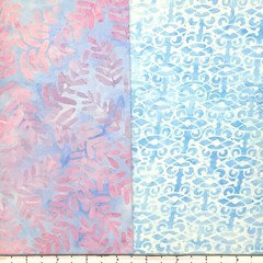Lot 10 Fat Quarters Pink & Blue Light Batik Lunn Fabric FQ Pack Cotton Lavender