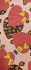 FQ (18″ x 22) Valentines Cotton Fabric Chocolate Candy Box Cranston 2008