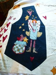 Alma Lynn Folk Art Angel vest panel-one size-fronts attach to shirt