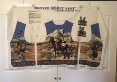 VTG Spring Industries Native Spirit Vest Cut & Sew One Size Horse Eagle Print