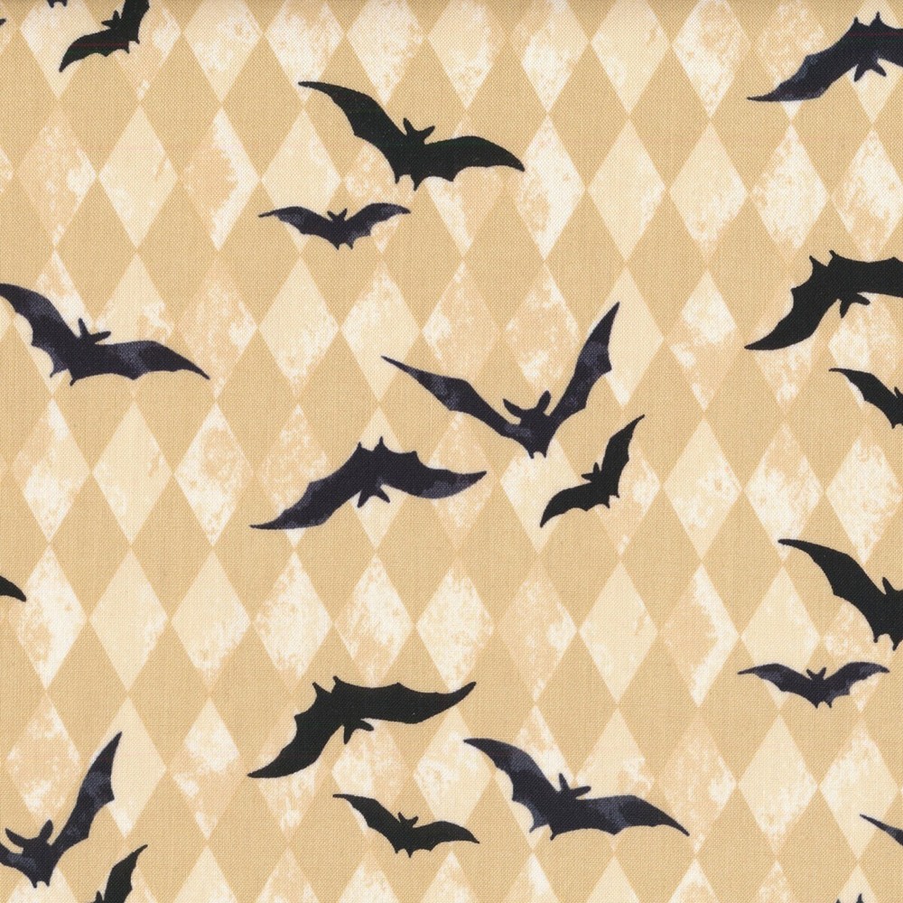 Midnight Haunt Cotton Fabric Web Bat Andover Halloween By the Yard