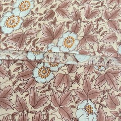 Mauve Pink Floral Lightweight Poly Cotton Blend Fabric 2 Pieces