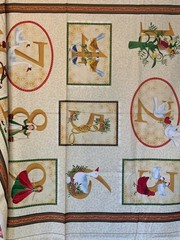 Timeless Treasures Fabrics Of Soho 12 DAYS OF CHRISTMAS 3 Panels 44X106 Holiday