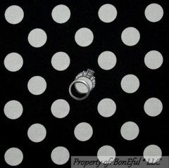BonEful Fabric FQ Cotton Quilt Black White B&W Polka Dot Mickey Minnie Disney US