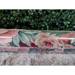 VTG FabriCraft Peel N Stick Fabric Rubbermaid Remembrance Black Floral Cottage
