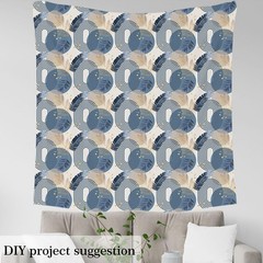 Mid Century Fabric By The Yard Navy Blue Gold Upholstery 10 Yards,