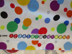 Cotton Fabric 1 FQ Colorful Dots Circles on White Approx 18″ x 22″