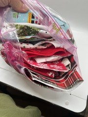 Estate Fabric Scrap Lot 1-2 Lbs Gallon Bag Quilting Sewing Craft Christmas Asst