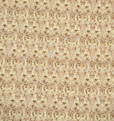 Cotton Fabric 36″x42″ Reproduction Vibe Creamy Yellow Brown Blender Scrollwork