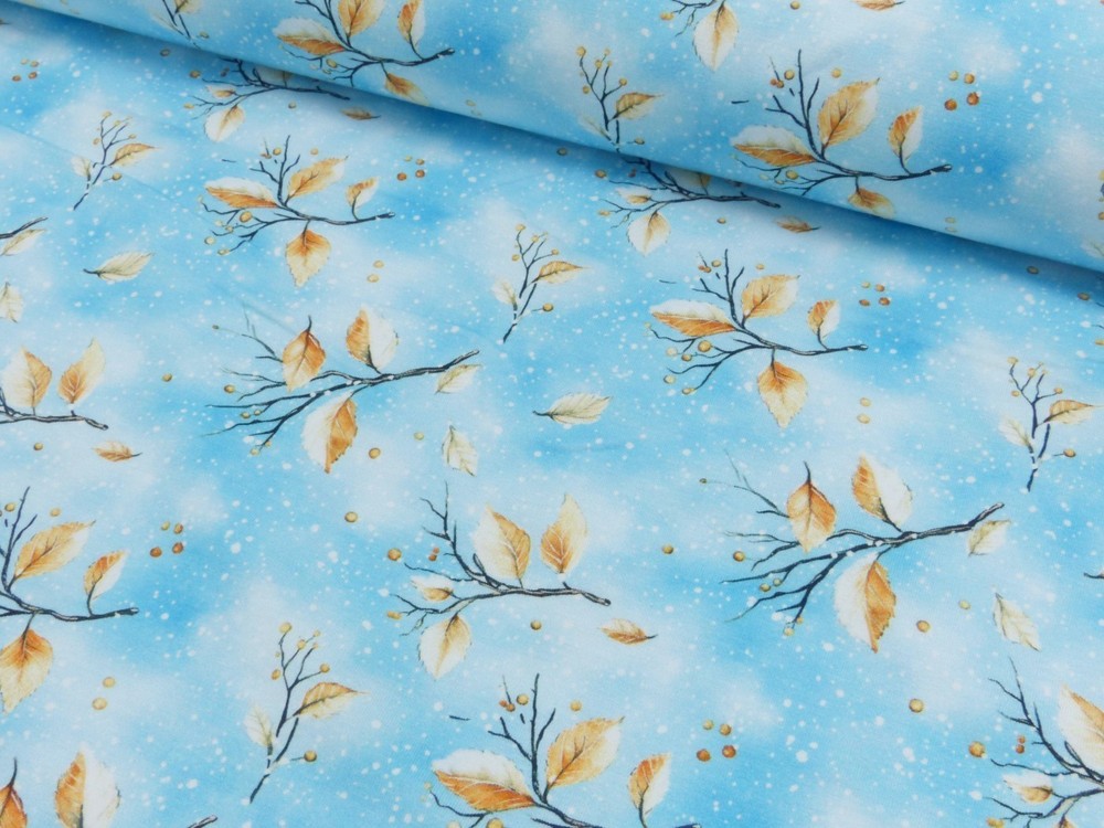 1m x 1.50m Fairy Cotton Jersey Digital Print Sold By The Metre Winter Branches