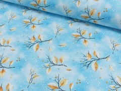 1m x 1.50m Fairy Cotton Jersey Digital Print Sold By The Metre Winter Branches