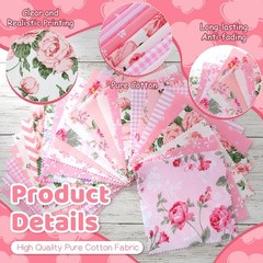 5×5 Inch Floral Cotton Charm Squares Set – 84 Pink Fabric Packs for DIY Crafting