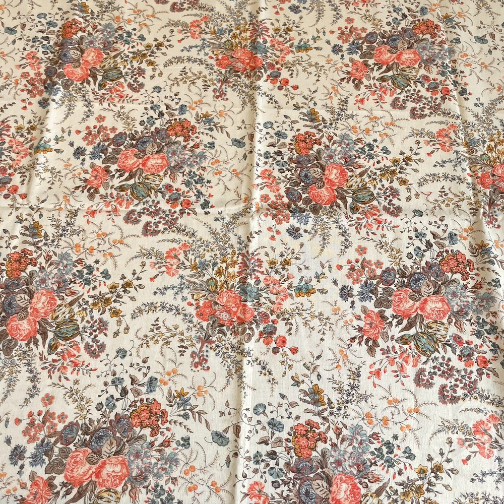 Vintage Concord Fabrics Florals on Beige Cotton Fabric by the Half Yard