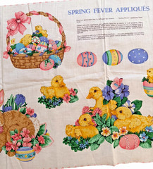 Cranston Print Works Spring Fever Easter Appliques Cotton Fabric Panel Sewing